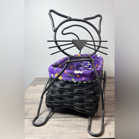 Longaberger Black Cat Basket with Purple Liner - Picture 6 of 14